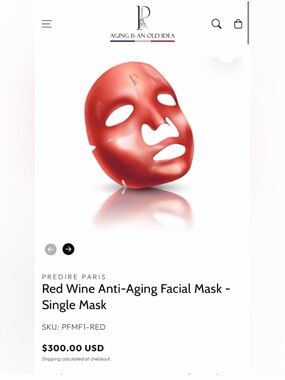 PREDIRE PARIS
Red Wine Anti-Aging Facial Mask - Single Mask ✨ RETAIL $300